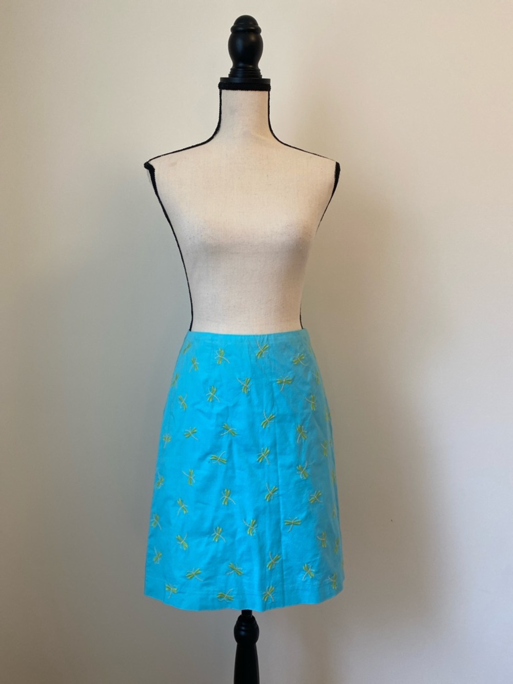 Vintage Talbots Bright Blue Embroidered Skirt
